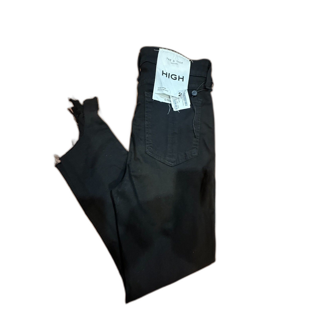 Rag & Bone New with Tags Black High Rise Ankle Skinny Leg Nina Size 28